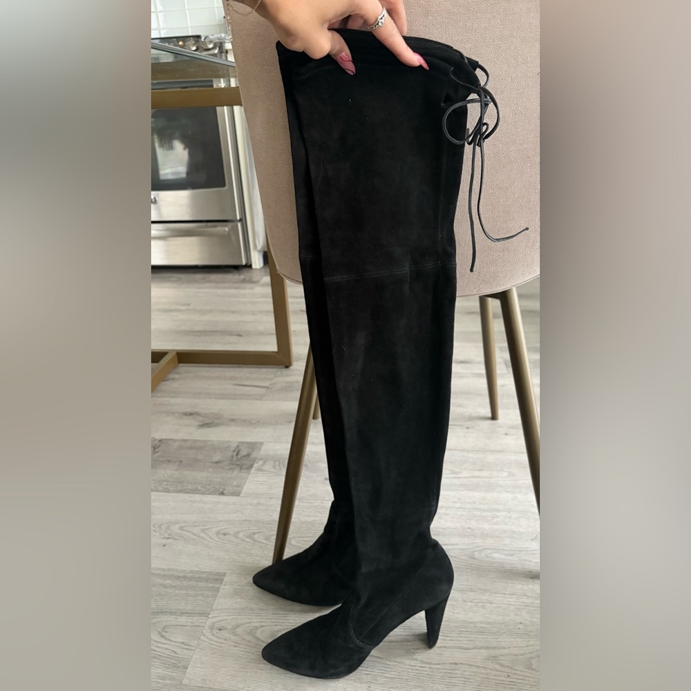 Stewart Weitzman Black Suede over the knee boots